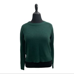 Green Split Hem Sweater